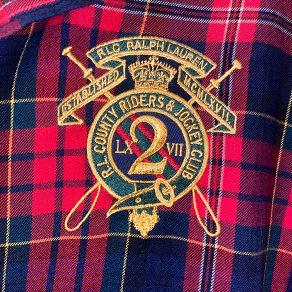 New Ralph Lauren Sport TARTAN PLAID GINGHAM POLO SHIRT JOCKEY RIDERS CLUB XMAS - Picture 4 of 10